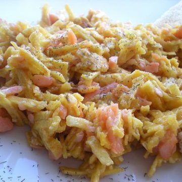 Revuelto de salmón ahumado