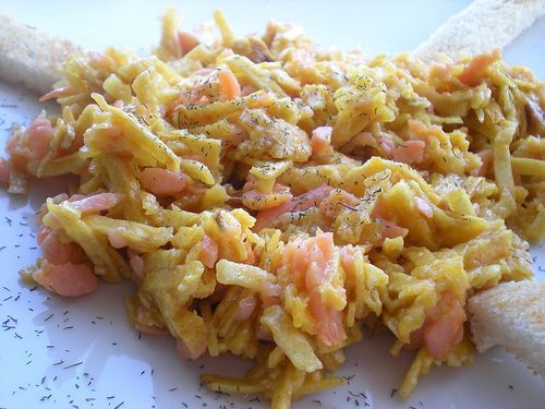 Revuelto de salmón ahumado
